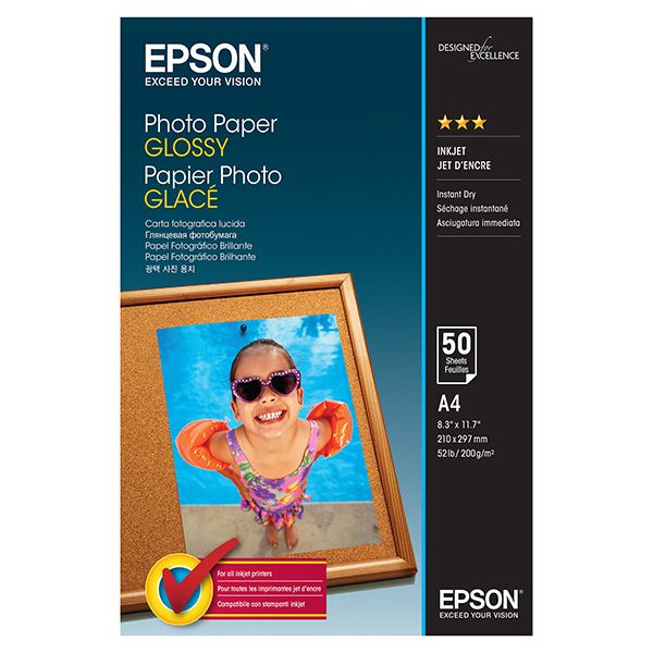 Epson Photo paper, C13S042539, foto papier, lesklý, biely, A4, 200 g/m2, 50 ks, atramentový