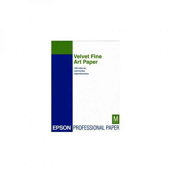 Epson Velvet Fine Art Paper, C13S041637, umelecký papier, zamatový, biely, A3+, 260 g/m2, 20 ks, atramentový
