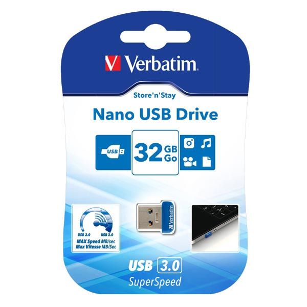 USB kľúč, 32GB, USB 3.2, 80/25MB/sec, VERBATIM "Nano"
