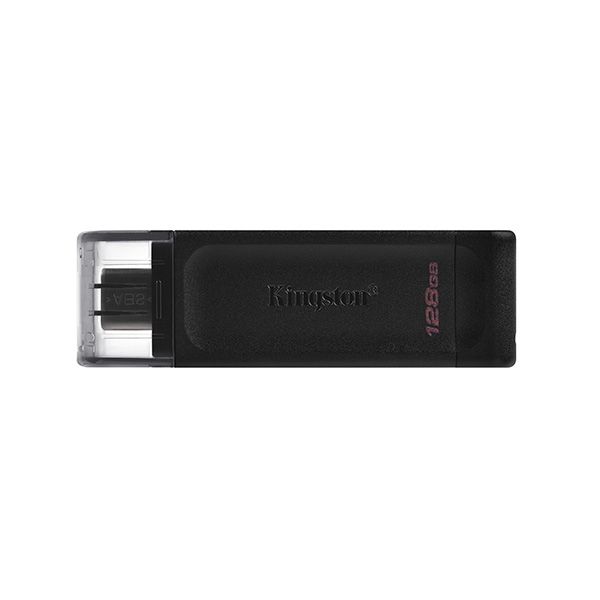 Kingston USB flash disk, USB 3.0, 128GB, DataTraveler 70, čierny, DT70/128GB, USB C