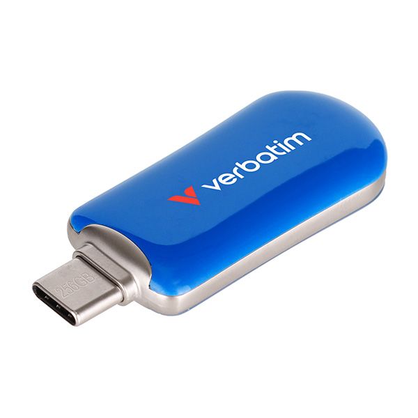 Verbatim USB flash disk, USB C, 256GB, Plectra, modrý, 30234, USB C