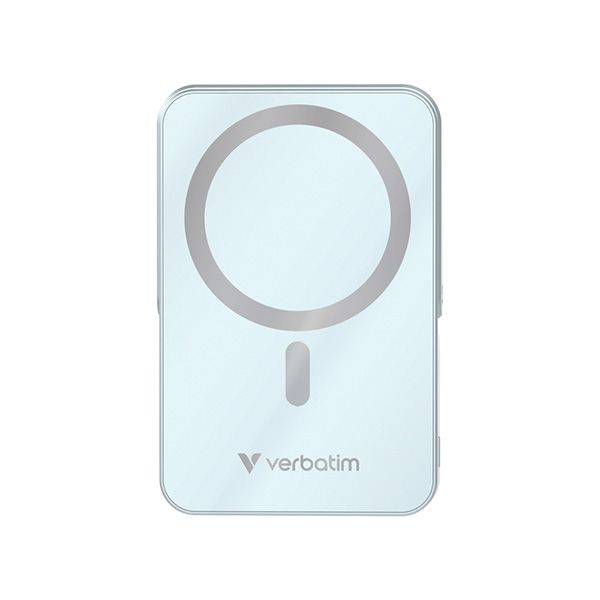 Verbatim power banka s bezdrôtovým nabíjaním 5V, nabíjanie telefónu, 32266, 10 000mAh, magnetické pripevnenie, Modrá