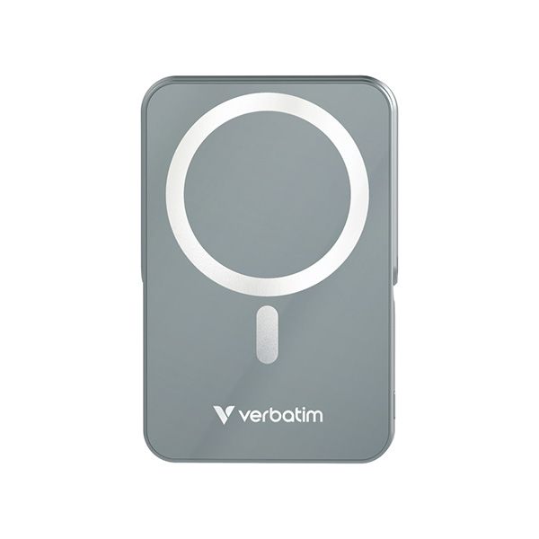 Verbatim power banka s bezdrôtovým nabíjaním 5V, nabíjanie telefónu, 32268, 10 000mAh, magnetické pripevnenie, Šedá