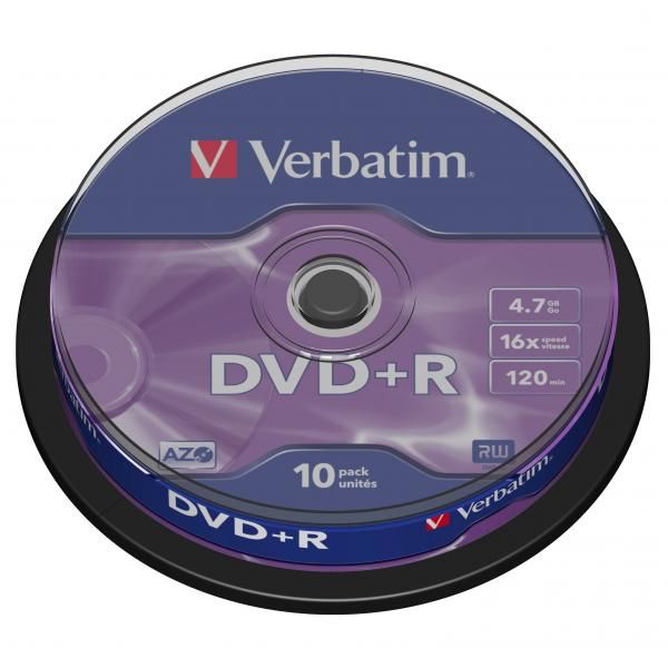 DVD+R disk, AZO, 4,7GB, 16x, 10 ks, cake box, VERBATIM, 10ks