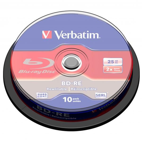 Verbatim BD-RE, Single Layer ScratchGuard Plus, 25GB, cake box, 43694, 2x, 10-pack, pre archiváciu dát