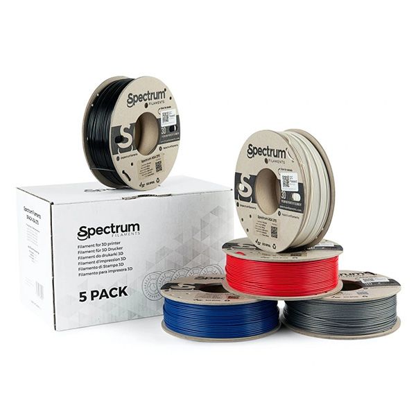 Spectrum Filament ASA 275 5x250g, mix, Polar White, Deep Black, Silver Star, Navy Blue, Bloody Red, DOPREDAJ