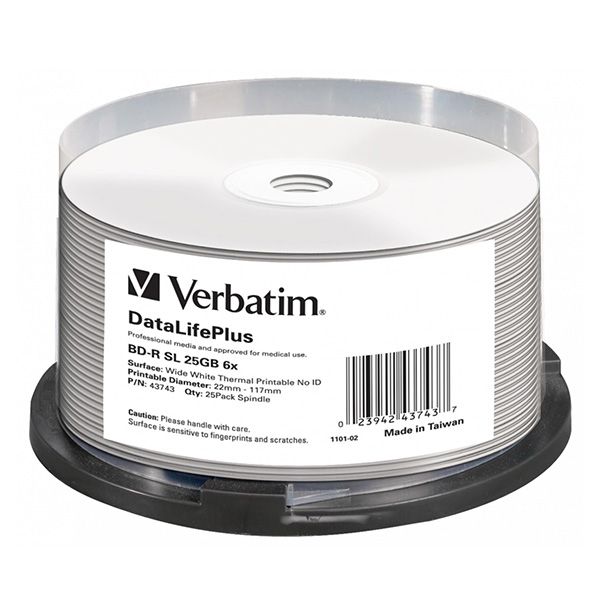 Verbatim BD-R, Single Layer 25GB, spindle, 43743, 6x, 25-pack