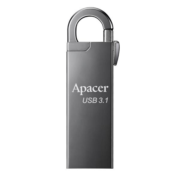 Apacer USB flash disk, USB 3.0, 32GB, AH15A, strieborný, AP32GAH15AA-1, USB A, s karabinkou, DOPREDAJ