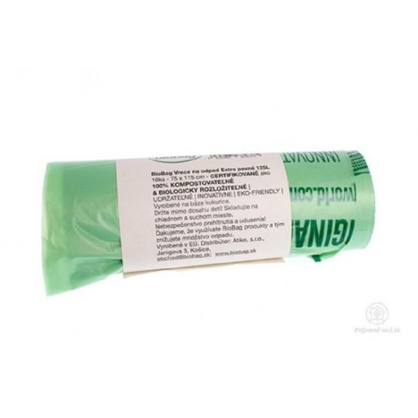 Vrecia kompostovateľné BioBag na odpad 125 ℓ extra pevné 10 ks 