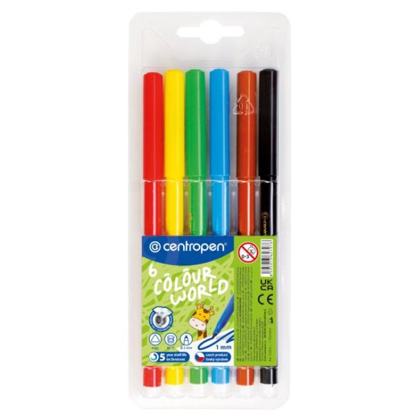 Fixy - CENTROPEN 7550 Colour World - sada 6 ks
