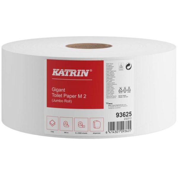 Toaletný papier 2-vrstvový KATRIN Classic Gigant M 23 cm, návin 300 m 
