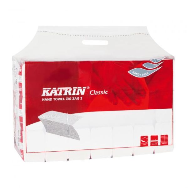 Papierové utierky skladané ZZ 2-vrstvové KATRIN Classic Handy pack biele (20 bal.) 