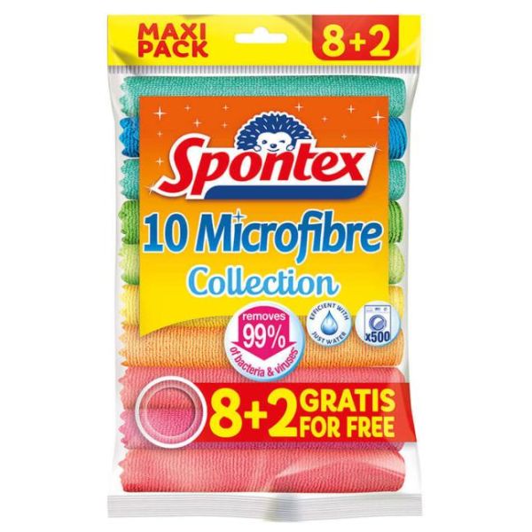 Utierky Spontex Microfibre 8 + 2 ZDARMA 