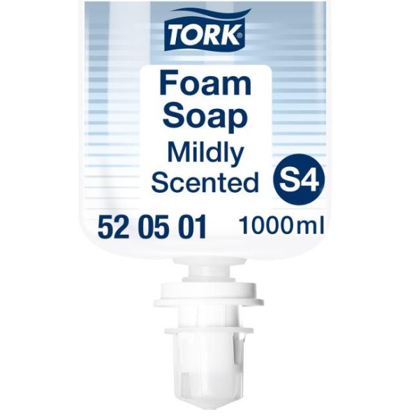 Penové mydlo, jemne parfumované, 1 l, S4 systém, TORK, priehľadná
