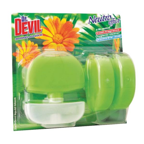 Dr. Devil závesný WC gél 3 x 55 ml - Spring Jungle 