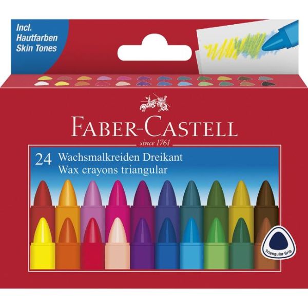 Voskovky triangular FABER-CASTELL, sada 24 ks 