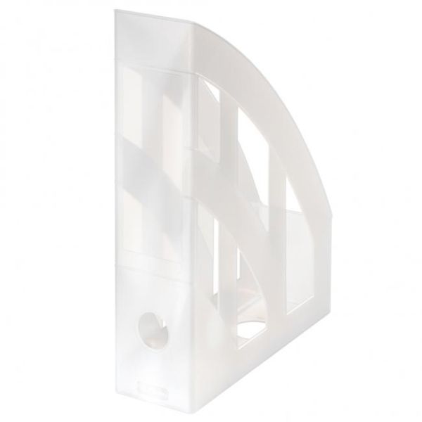 Stojan na časopisy Herlitz transparentný biely 