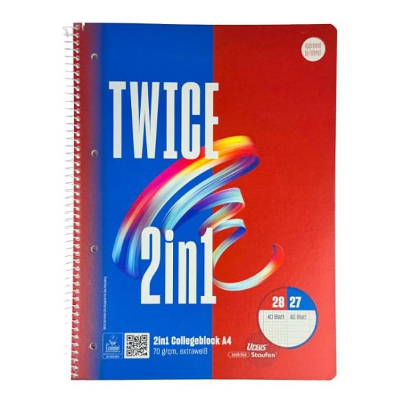 Blok College Format Werk Ursus A4 40 listov linajkový, 40 listov štvorčekový 70g 