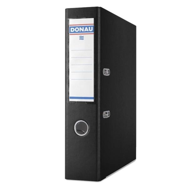 Zakladač pákový DONAU Premium-S, celoplastový PP, A4/75 mm, čierny 