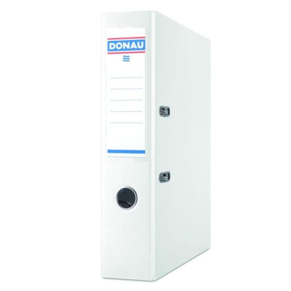 Zakladač pákový DONAU Premium-S, celoplastový PP, A4/75 mm, biely 