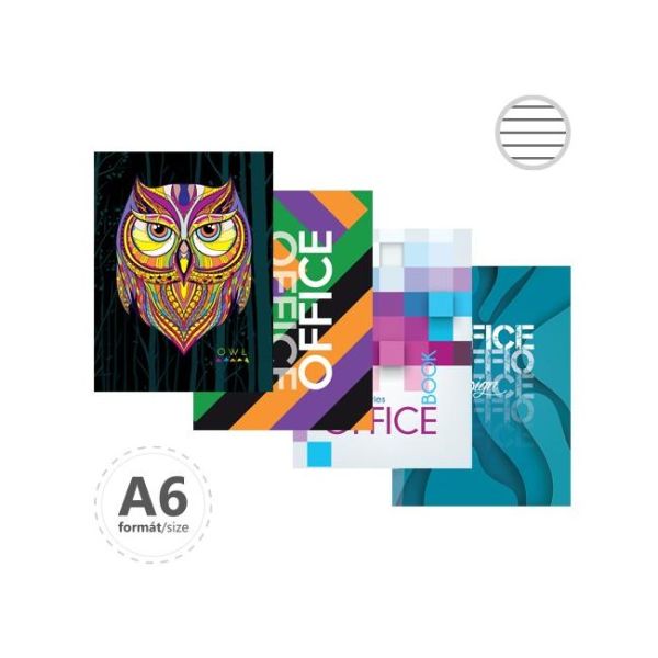 Kniha záznamová A6, linajková - 96 listová, Office design