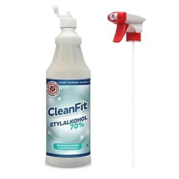 CleanFit dezinfekčný roztok Etylakohol 70% 1l + rozprašovač ZDARMA 