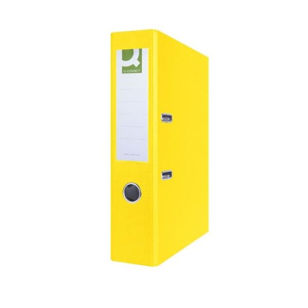 Zakladač pákový Q-CONNECT poloplastový 7,5cm žltý 