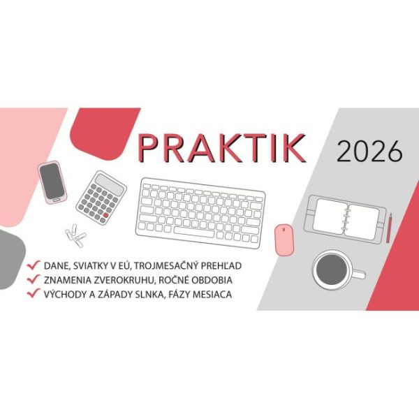 Stolový kalendár stĺpcový 32 x 15,5 cm - PRAKTIK 2026 