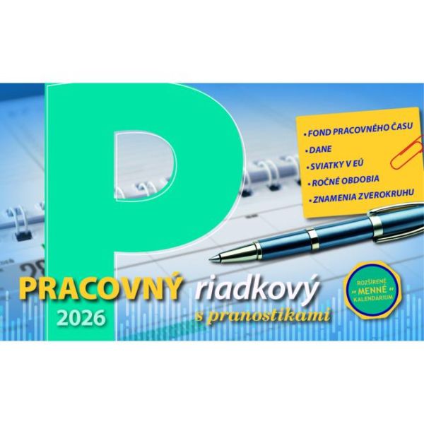 Stolový kalendár riadkový 23 x 14 cm - Pracovný 2027 