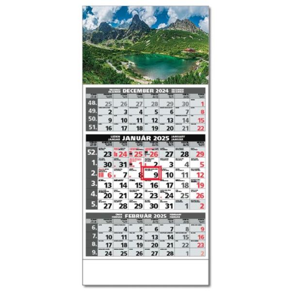 Plánovací kalendár ŠTANDARD 3-mesačný sivý 