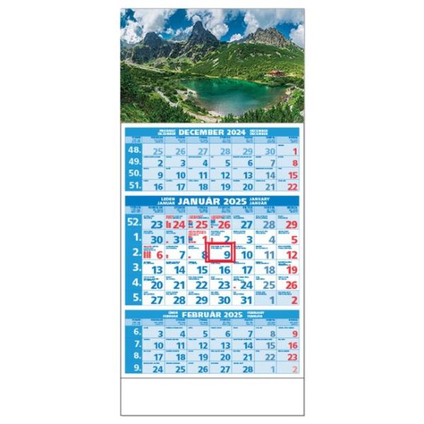 Plánovací kalendár ŠTANDARD 3-mesačný modrý 