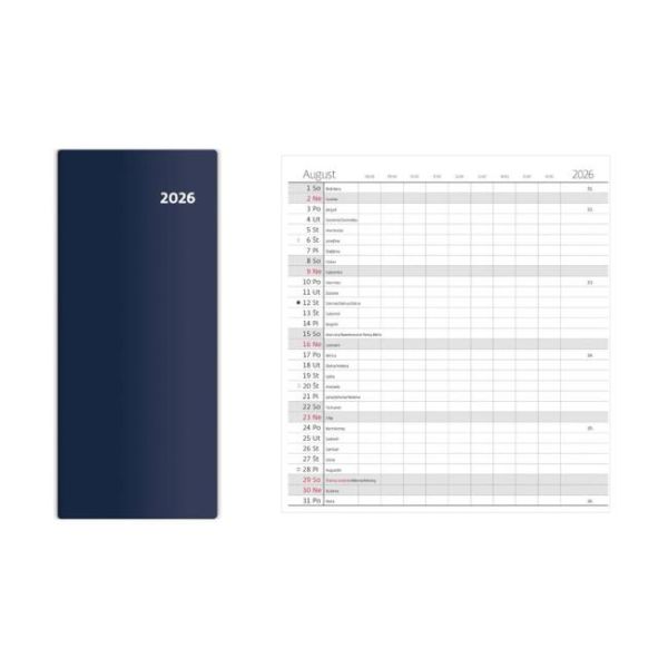 Diár vreckový Torino dvojtýždňový 8,5 x 15,4cm modrý 2026 
