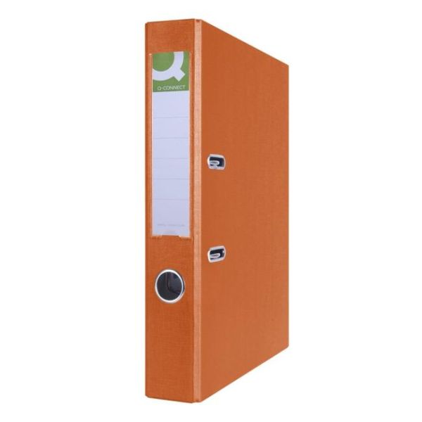 Zakladač pákový Q-CONNECT poloplastový 5cm oranžový 