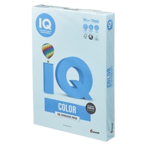 Farebný papier IQ color stredne modrá MB30, A3 160g 