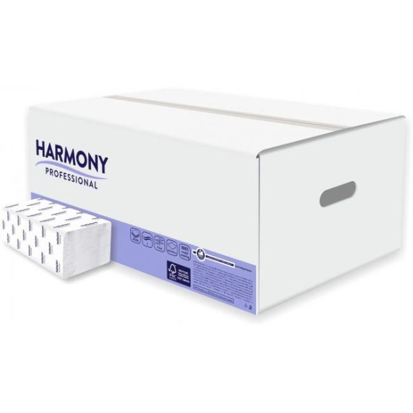 Papierové utierky skladané ZZ 2-vrstvové HARMONY recykel biele (20bal.) 