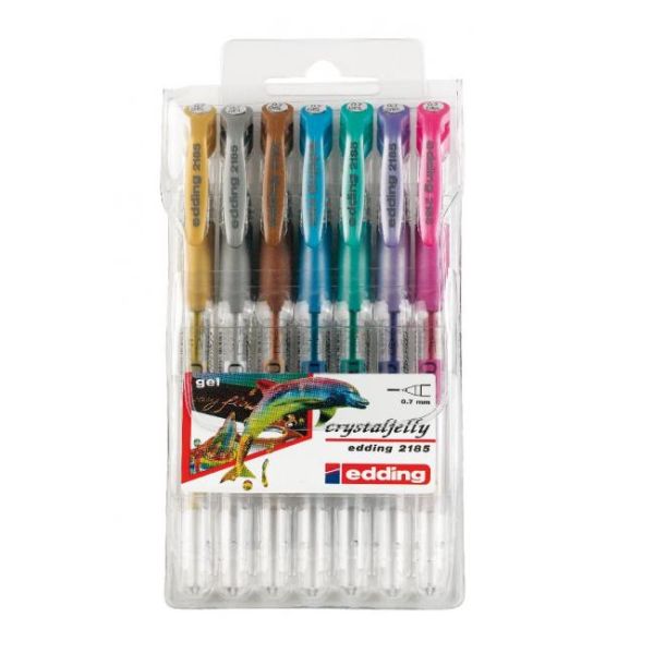 Sada gélových rollerov edding 2185/7S metalické farby 