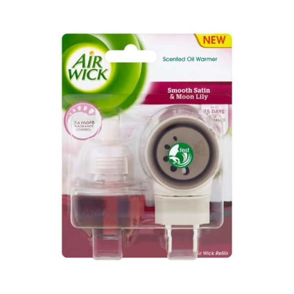 Air Wick elektrický osviežovač + náplň 19 ml Jemný satén a mesačná ľalia 19 ml 