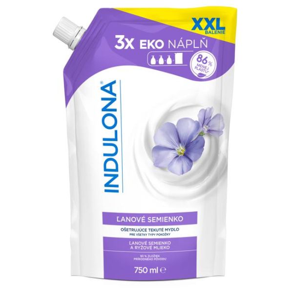Tekuté mydlo INDULONA náhradná náplň 750 ml Ľanové semienko 