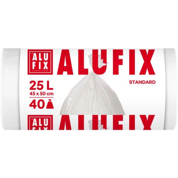 Vrecia na odpadky 25 ℓ, 40ks, 10mic, HDPE 50x45cm, biele, HDPE 