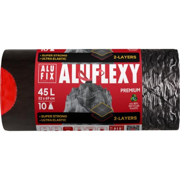 Vrecia na odpadky zaťahovacie. 45 ℓ/10 ks, 28mic, LDPE 