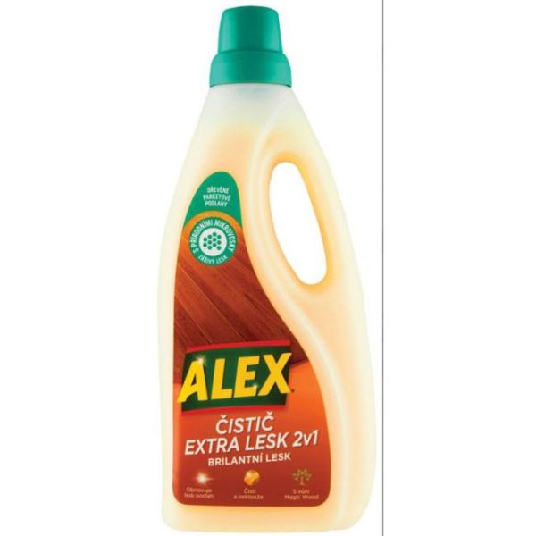 ALEX čistič extra lesk 2v1 na drevo citrón 750 ml 