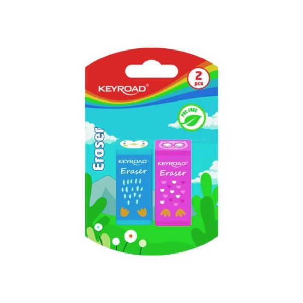 Guma KEYROAD Zvieratá, blister 2 ks, mix farieb 