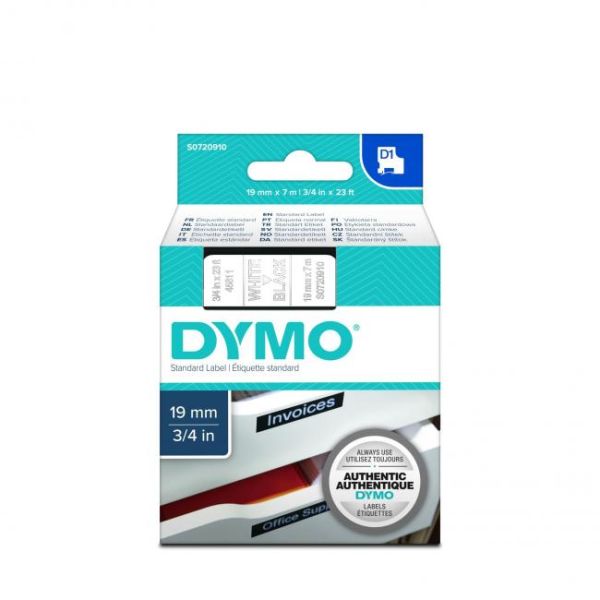 Samolepiaca páska Dymo D1 19 mm čierna/biela 