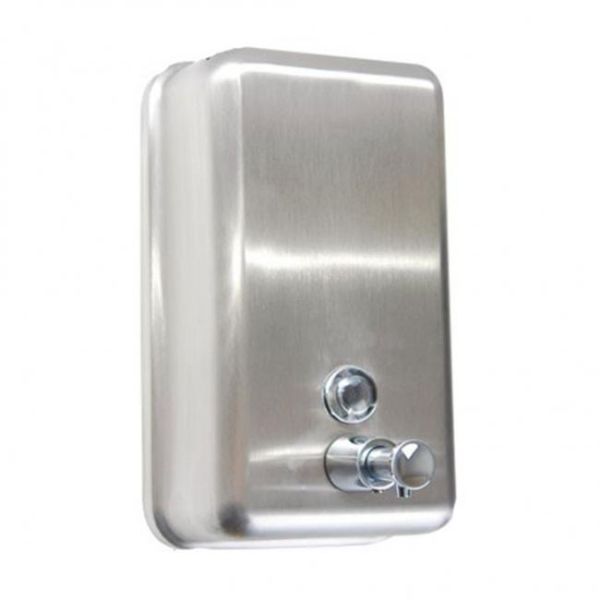 Dávkovač tekutého mydla a dezinfekcie manuálny, nerezový matný 1 l 