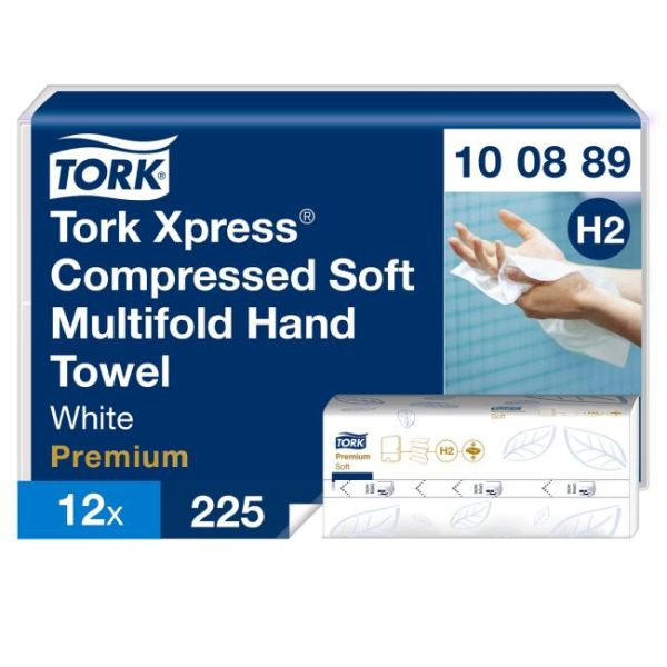 Papierové utierky skladané ZZ 2-vrstv. TORK Xpress Multifold jemné H2 (12 bal. x 225 útrž.) 