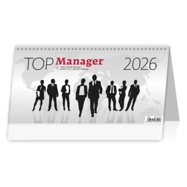 Stolový kalendár stĺpcový 32x16 cm - TOP manager 2026 