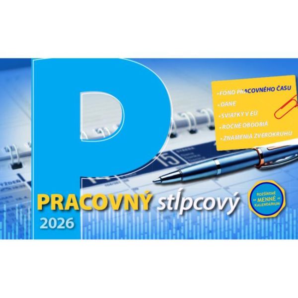 Stolový kalendár stĺpcový 23 x 14 cm - Pracovný 2027 