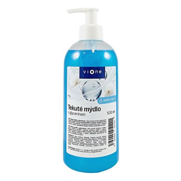 Tekuté mydlo Vione s perleťou modrej, More, 500 ml pumpička 