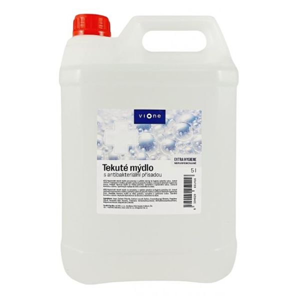 Tekuté mydlo Vione extra hygiene neparfumované s antibakteriálnou prísadou, 5l 