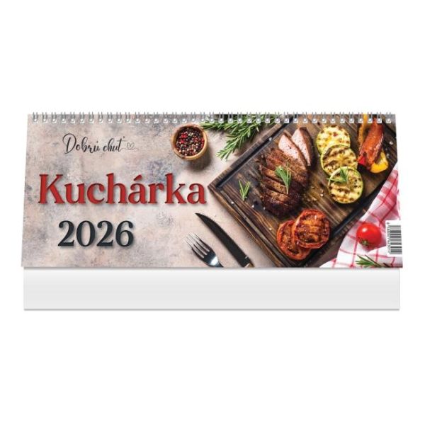 Stolový kalendár stĺpcový 30 x 12 cm - Kuchárka 2027 